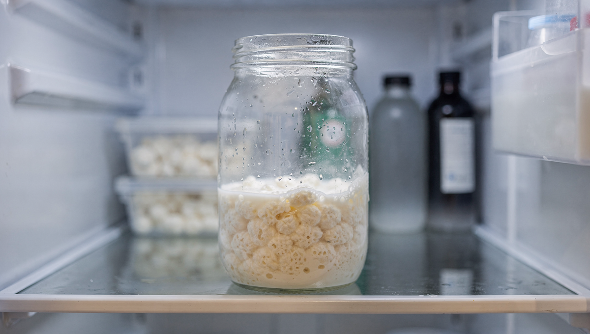 Kefir im Kühlschrank lagern für eine Fermentationspause