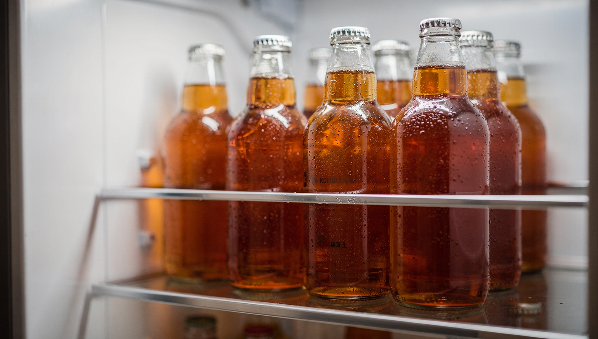 Kombucha Flaschen im Kühlschrank richtig gelagert für optimale Haltbarkeit