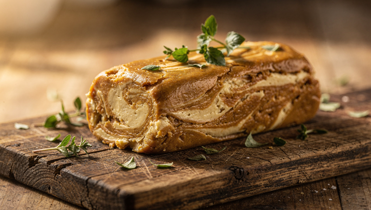 Miso Butter auf rustikalem Holzbrett
