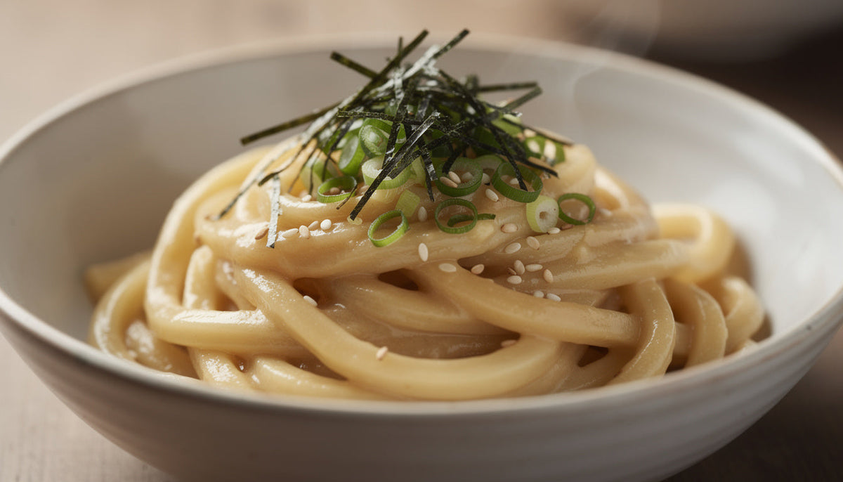 Miso-Butter-Nudeln mit Sesam und Frühlingszwiebeln