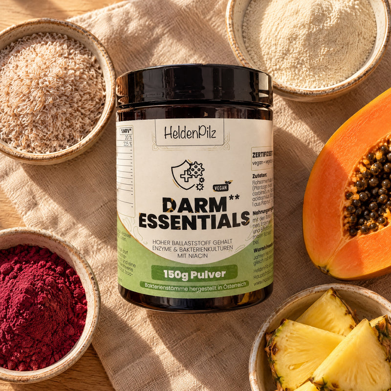 Darm Essentials mit Flohsamen, Akazienfaser, Rote Beete, Ananas und Papaya