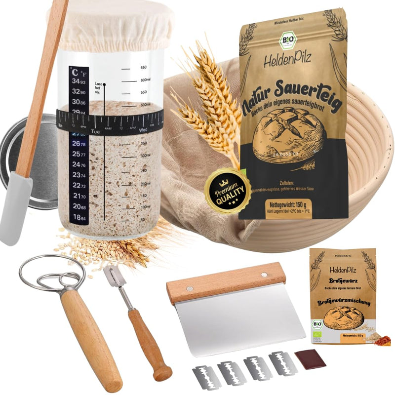 BIO Sauerteig Komplett-Set mit Gärglas — Roggen